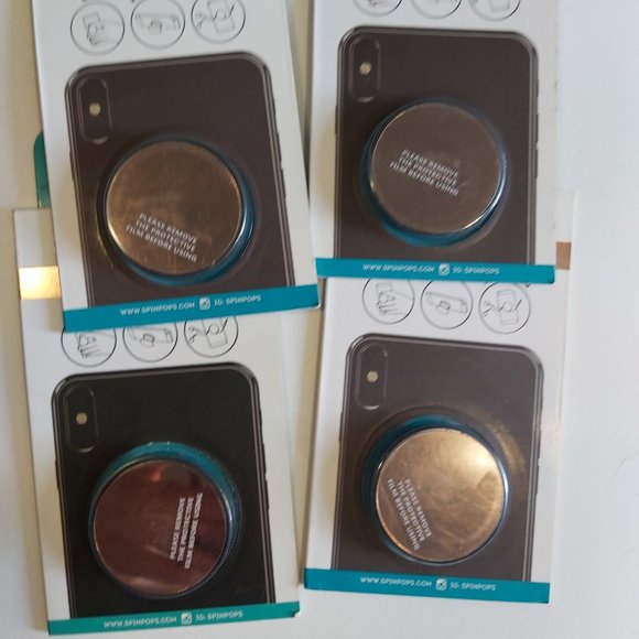 3/$20 4 PCS SPINPOP Mirror Edition Rose Gold phone grip stand cable organizer - Picture 1 of 7